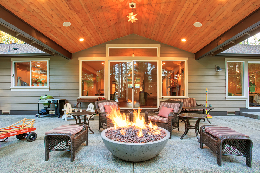 take the space from day to night fireplace or fire pit
